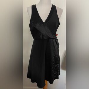 NWT MADISON MARCUS Vintage Black Silk Tuxedo Style Dress - Size Large